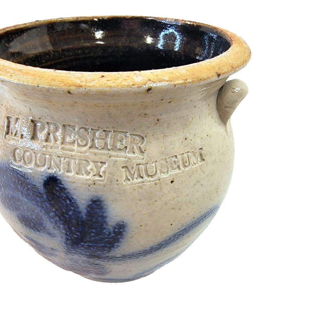Salt Glaze Pitcher Genesee Country Museum Mark Presher Master Potter Handpainted - Picture 4 of 12